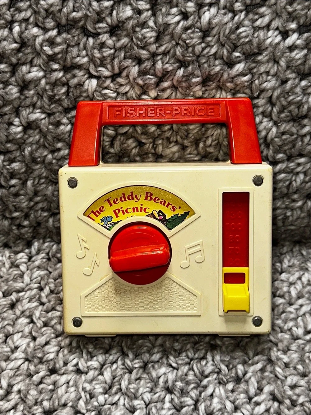 Vintage 1982 Fisher-Price Teddy Bear's Picnic Music Box Toy #786 Tested Working